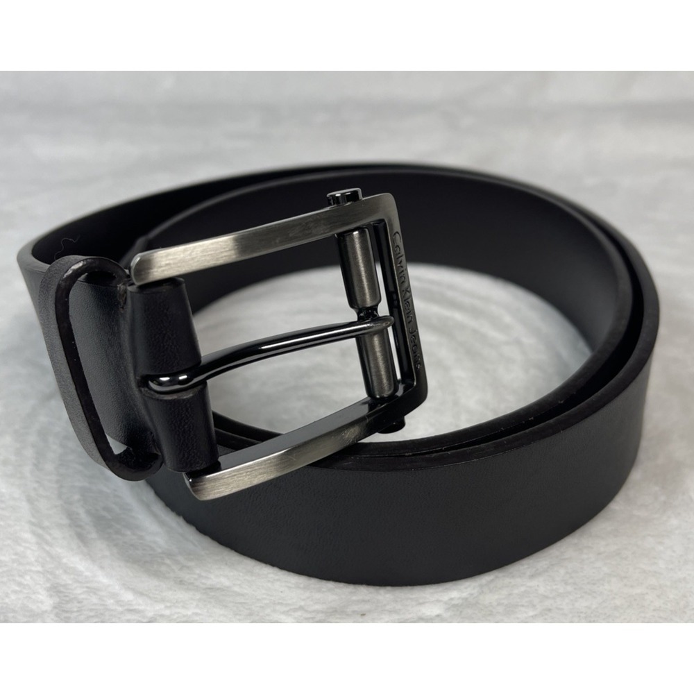Calvin Klein‎ Jeans Men's Brown Leather Belt Roller Buckle 34–36